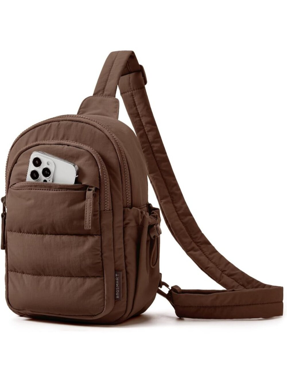 Women's Chocolate Puffer Sling Hobo Purse Fanny Pack Travel Crossbody Bag